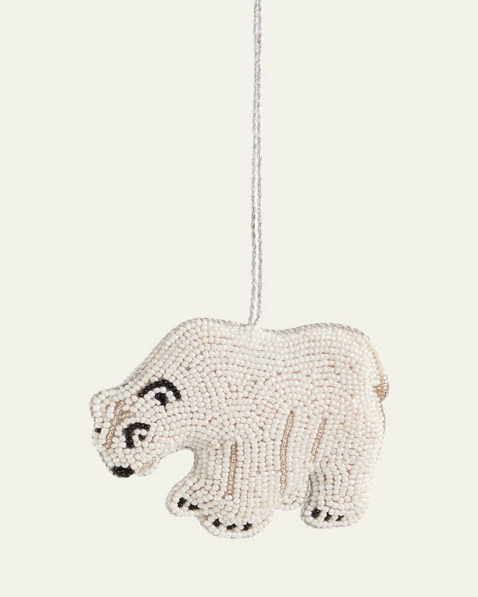 Beaded Polar Bear Christmas Ornament